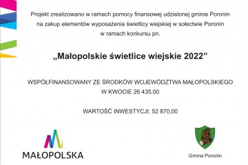 obrazek Małopolskie świetlice wiejskie 2022