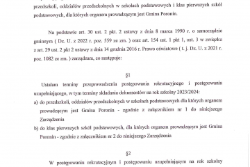 zarzadzenie nr 9 2023 wojta gminy poronin z dnia 18 stycznia 2023 rstrona1