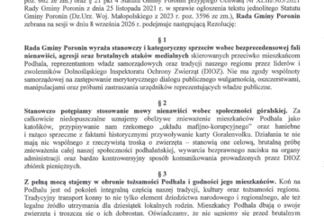 obrazek Rezolucja w obronie wizerunku górali oraz Podhala