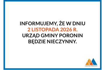 obrazek 2 listopada Urząd Gminy Poronin nieczynny